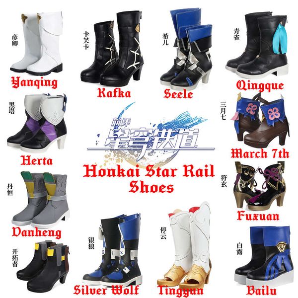 Zapatos de Cosplay Honkai Star Rail Kafka Danheng Tingyun Sier Wolf Tingyun Fuxuan Seele Herta 7 de marzo Himeko Blade Yukong Shoescosplay