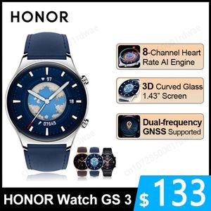 HONOR Watch GS 3 GS3 Montre intelligente Moniteur d'oxygène sanguin GPS double fréquence 1,43 '' Écran AMOLED SmartWatch GPS Bluetooth Watch