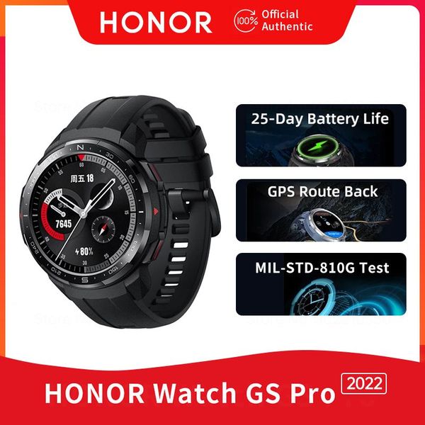 HONOR Watch GS Pro - Montre connectée GPS avec moniteur de fréquence cardiaque SpO2 Appel Bluetooth et résistance à l'eau 5 ATM pour le suivi de la condition physique et des sports pour hommes
