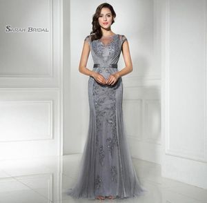 Honorable Golds Gold and Grey Mermaid Crystals Party Party 2020 Sexy Sheer Bodice Elegant Vestidos de Festa Occident Occasion Gown8254186