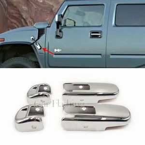 Hood Side Scharnier Cover Trim Cap Guard Voor HUMMER H2 SUV SUT 2003-2009 Chrome 4 STUKS Auto accessoires Side Marker Deur lichten trim