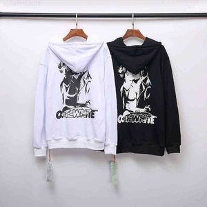 Hooded paar European Off Loose Sweater Style Devil's Kiss Print Pullover