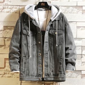 À capuche Denim Veste Hommes Hip Hop Jeans Manteau Rétro Jean Veste Rue Casual Bomber Veste Survêtement Hoodies 220815