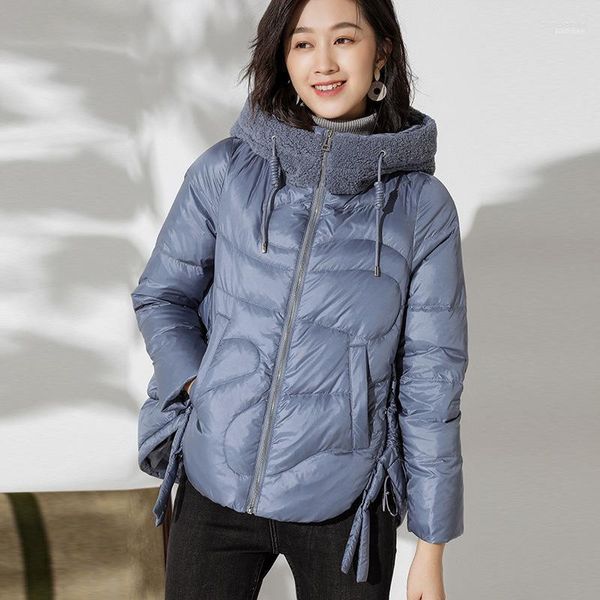 Doudoune à capuche femme Style court hiver 2022 Version coréenne épaissi polaire daim sac costume Chic polyvalent Coat1 Guin22