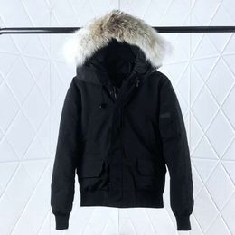 Hooded Down Parka Coat Jackt Outwar Black Winter Fur Parkas Jackets For Women Men Men Size XS-XXL