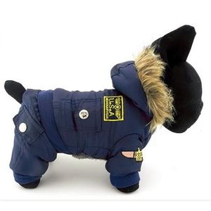 Hooded jumpsuit Waterdichte kleine hond kleding Airman fleece winter jas