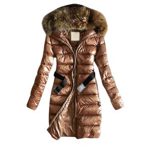 Hooded Parka Vrouwen Donsjas Bont Meisjes Lange Winter Down Jassen Katoen Gevoerde Kleren Casual Outdoor Warm Hoodies Bovenkleding Jumper E6751