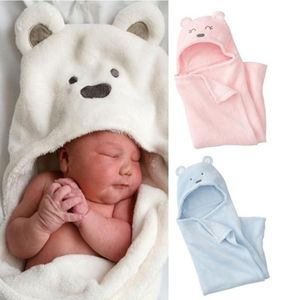 Couverture en peluche en peluche à capuche Extra Soft Couverture Premium 100% Coral Velvet Bath Towels For Kids Newborn Joyful Cartoon DesignThre195J