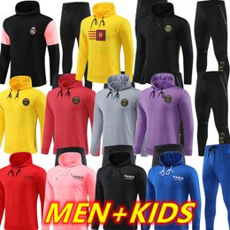 PSGs 2023 trainingspakken met capuchon Sets Real madrids Barcelona TRACKSUIT set arsen heren en kinderen chandal futbol survetement madrides TRAININGSpak voetbal