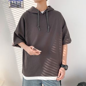 Hooded Sweaterspring/Zomer 2020 Nieuwe t-shirt Japanse en KoreAanse Stijl Casual trend t-shirt Losse Katoen trui L220730