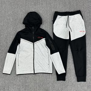 Ensembles de survêtement à capuche Veste de créateur pour hommes impression épissée logo à capuche mode Street Leisure tech polaire survêtements vestes pantalons zip à capuche Vêtements de sport costumes