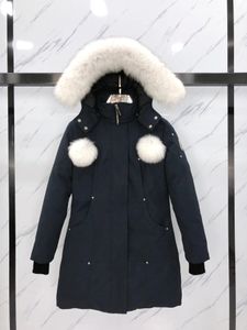 Mooses Hooded Winter Jacket for Men Cover Long Fur Collar Veste Veste Homme Vêtements Femme Knee Parka épaisse