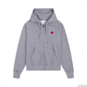 Sweat à capuche Amis Amiparis Am i Paris Pull à capuche Pull à capuche Pull Hommes Femmes Casual Sweatshirts Petit Jacquard Coeur Coeur Love Pattern Full Zipper Cardigan Jumper s B3hs