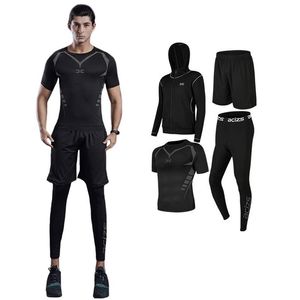 Hoodie en trainingsbroek set heren sportkleding workout sportschoolkleding voor mannen outfits jogger tracksuit fitness gymwear zwart zweet pakken241c