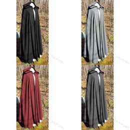 Sweat à capuche Blondewig Anime Médieval Cloak Hooded vintage Gothic Cape Solid Mabe Long Trench Halloween Cosplay Come Overcoat Theme Thème Tasty Piglet 88