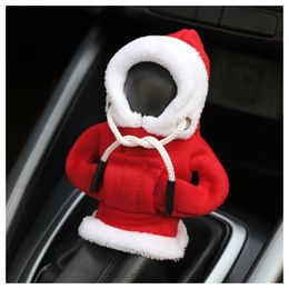 Cubierta de palanca de cambios de coche con capucha, cubierta de perilla de cambio de marchas de decoración navideña para perilla de cambio manual/automático