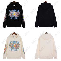 Sweat à capuche Sweat à capuche pour hommes Sweat à capuche Sweat-shirt Floral Flag Letter Imprimé lâche lâche décontractée High Street Long Sweatshirts Mens Hoodie