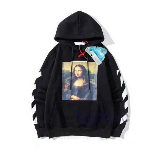 Sweat à capuche Mens Mens Fashion Mona Lisa Princer digitale Ow Sweatshirt surdimension