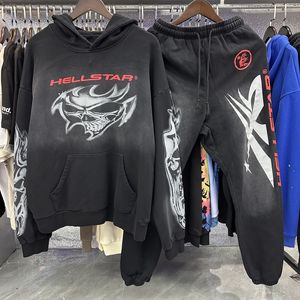 Hoodie Designer Mens Hellstar Luxury rétro Rétro Casual Wash Water Brand Graphic Pull Heavy Y2k 100% Coton Coton