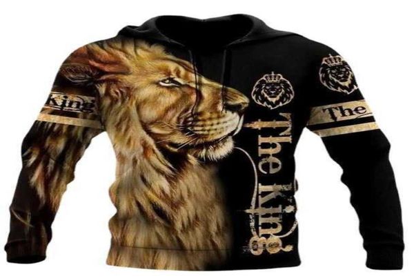 Sudadera con capucha Estilo de moda León Tigre Impresión digital 3D Camisa con cremallera Suéter con capucha Men039s Sudadera con capucha Perfecta para camiseta 9558071