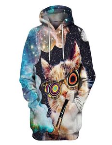 Sudadera con capucha de gato graciosas suéter para hombre sudaderas 3D sudaderas de moda