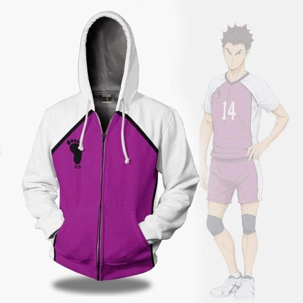 Sudadera con capucha Hellstar Camiseta Diseñador Camisetas Gráfico Karasuno Nekoma Fukurodani Aoba Johsai Shiratorizawa Sudadera con capucha Chaqueta con cremallera Disfraz de cosplay Hombres Wo Diseñador 874