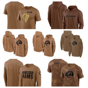 Hoodie Los Angeles''Rams''Men Dames Jeugd''Brown Salute To Service Club Pullover Hoodie