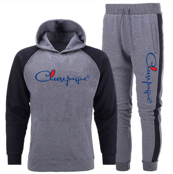 Sweat à capuche hommes/femmes fourrure à l'intérieur survêtement 2022 manteau sweats pantalons de survêtement costume automne hiver chaud épais hommes pull à capuche