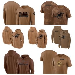 Hoodie Miami''Dolphins''Men Dames Jeugd''Bruin 2023 Salute To Service Club Pullover Hoodie