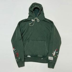 Sudadera con capucha de gran tamaño con graffiti pintado vintage