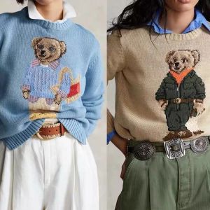 Sudadera con capucha, suéter de punto de diseñador, suéter de oso, suéter de punto Lawrence, manga larga, informal, estampado navideño, tallas asiáticas para hombres