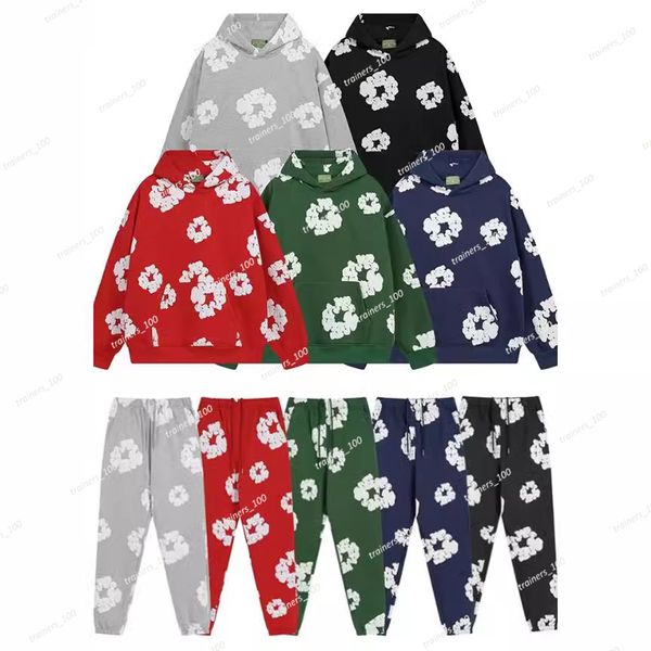 Traje de sudadera con capucha para hombres Sweinshirt Setshirt Spants Tornado de chándal Tamaño de dos piezas de dos piezas de color verde azul marino M-xxl