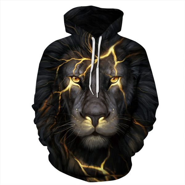 Sweat à capuche vêtements impression 3D vetements pulls à capuche de mode Animal loup Lion survêtement hommes manteau à capuche pull mince O9R6