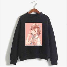 Hoodie Sweatshirt Toaru Majutsu Geen Index Misaka Mikoto Print Cosplay Kostuum Anime Women / Men Top Y1120