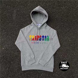 sudadera con capucha Trapstar chándal completo toalla de arco iris bordado decodificación ropa deportiva con capucha hombres y mujeres traje de ropa deportiva pantalones con cremallera Tamaño XL