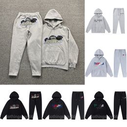 Trapstar hommes sweat à capuche complet survêtement arc-en-ciel serviette broderie décodage sweat à capuche vêtements de sport hommes et femmes costume de sport pantalon à glissière taille S XL