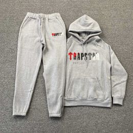 Sudadera con capucha Trapstar Chándal completo Arco iris Toalla bordado Decodificación Ropa deportiva con capucha Hombres y mujeres Ropa deportiva Traje Pantalones con cremallera Talla XL