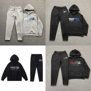 Hoodie Trapstar Full Tracksuit Rainbow Towel Brodemery Decoding Mens and Women Sportswear Suit Cost Closers Taille XL