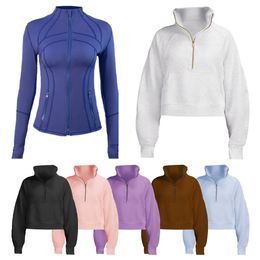 Sweat à capuche femmes plongée demi-zip définir costume de yoga concepteur sweat à capuche dames vêtements de sport sports de plein air jogging à capuche épais à manches longues avec veste polaire