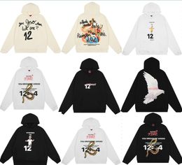 Hoodies Designer Heren Hoodie Sweatshirt Vintage Grafisch Gewassen en Verouderde Stoffen Verontruste High Street Zwaar Gewicht Losse Letter Capuchon