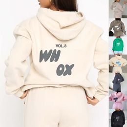 Hoodies Designer Witte vrouwen Tracksuits Twee stukken Sets Sweatsuit Herfst Vrouwelijke Hoodies Hoody Broek met sweatshirt Dames losse jumpers Vrouwkleding