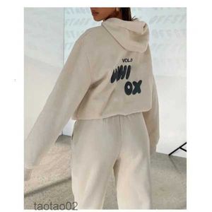 Hoodies Designer Witte vrouwen Tracksuits Twee stukken Sets Sweatsuit Herfst Vrouwelijk Hoody -broek met Sweatshirt Ladies Loose Jumpers Vrouw kleding1HS3