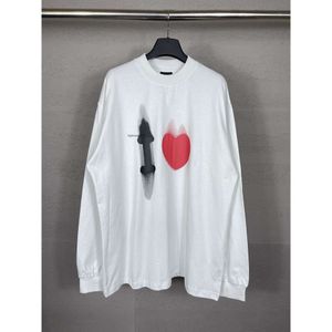Hoodies Designer Femmes High Version B's Qixi 520 LOVE T-shirt à manches longues Back Neck Embroids Classic Lovers 'Botting What