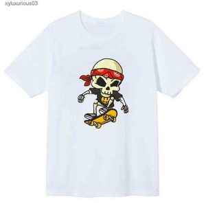 Sudaderas con capucha Drew Skeleton Pirate Skateboard Sonriente Estampado de cara Manga corta Hombres y mujeres Amantes Suelta Cuello redondo Ocio High Street Fashion T-shirt