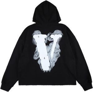 hoodies voor mannen Unisex Hoodies ontwerper Rook V Letter Grafische Rapper Gothic Esthetische Demon Patten Oversized Katoen Pullover Hooded Sweatshirt vrouwen hoodie
