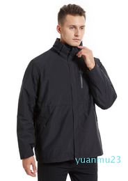 Veste de randonnée imperméable à capuche pour hommes et femmes, deux pièces, coupe-vent chaud, pour course à pied, Camping, pêche, chasse, manteaux de Trekking