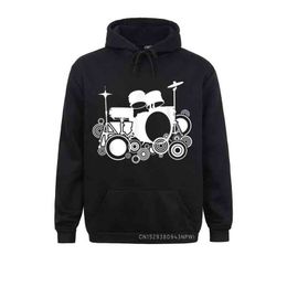 Hoodies hoodies coole drum kit percussie vintage retro drummer pullover winter hoodies lange mouw verjaardagskleding nieuwigheid sweatshirts