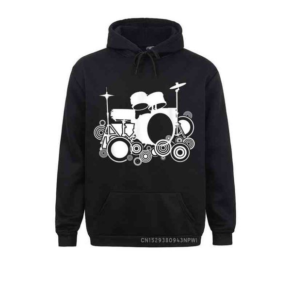 Sweats à capuche Sweats à capuche Cool Drum Kit Percussion Vintage Retro Drummer Pullover Sweats à capuche d'hiver Manches longues Vêtements d'anniversaire Nouveauté Sweats