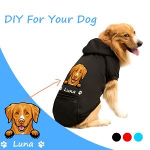 Sudaderas con capucha Ropa para perros personalizada Invierno Cálido Chaqueta suave para perros Abrigo para impresión pequeña, mediana y grande Imágenes de dibujos animados Sudaderas con capucha para perros personalizados