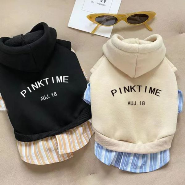 Hoodies Pet Dog Clothes Lettre Hoodies pour chiens Faux Two Pieces Vêtements Cat petit temps rose Impression d'automne Hiver Fashion Trend Chihuahua